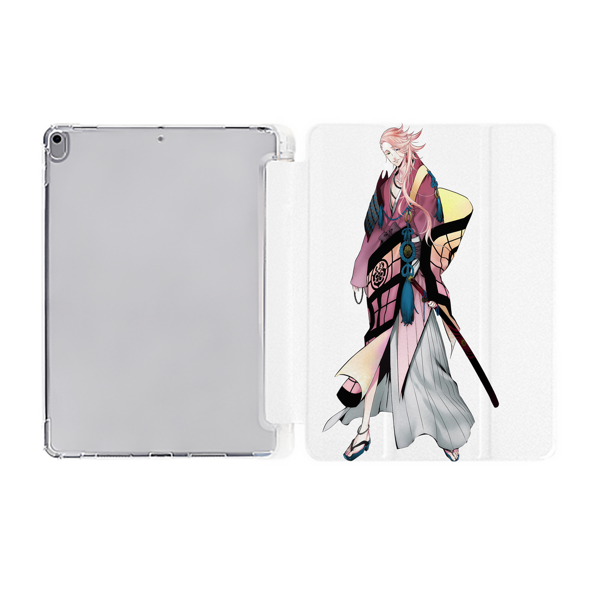 （画像用） 刀剣乱舞 Touken Ranbu IPad ケース ペン収納付き 三つ折りスタンド PUレザー×シリコン 対応機種9.5/10.5/10.9インチ